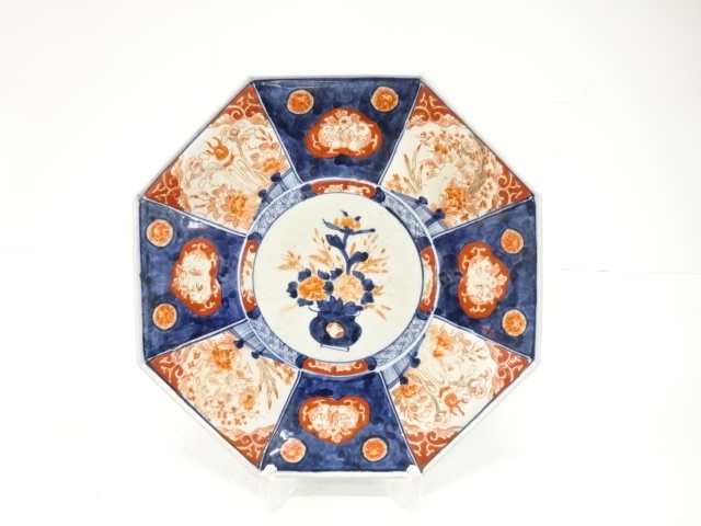 古伊万里　染付赤絵　八角皿